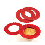 Norpro 6-Inch Silicone Mini Pie Pan Shields, Set of 4, Red