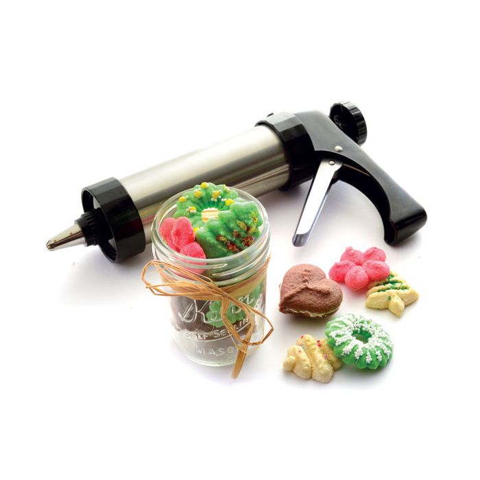 Norpro Stainless Steel Cookie and Icing Press with Storage Case, Black