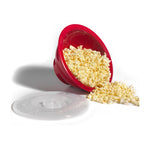 Norpro Microwave Popcorn Popper with Lid, 10.5-Inch, Red