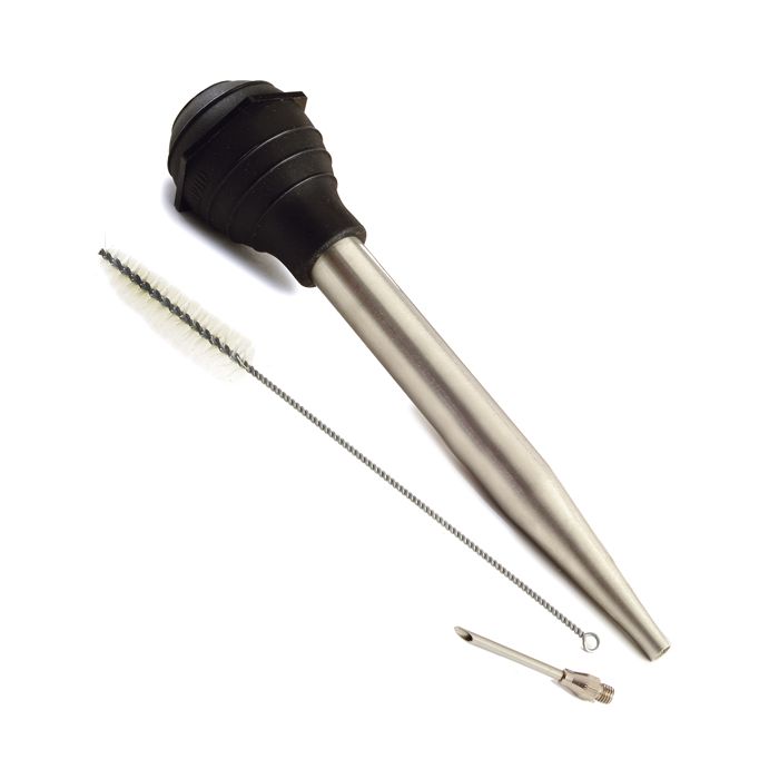 Norpro Deluxe Stainless Steel Baster with Meat Injector and Cleaning Brush