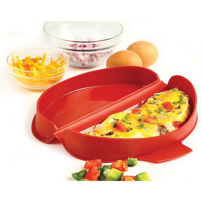 Norpro Silicone Microwave 2 Egg Omelet Maker, Red