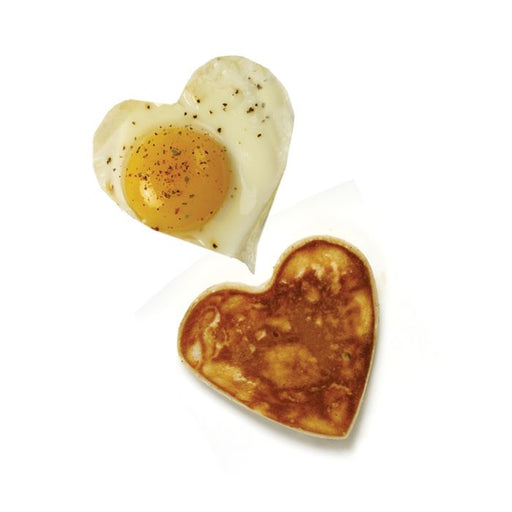 Norpro 4-Inch Nonstick Heart Shaped Pancake and Egg Rings, Set of 2, Black