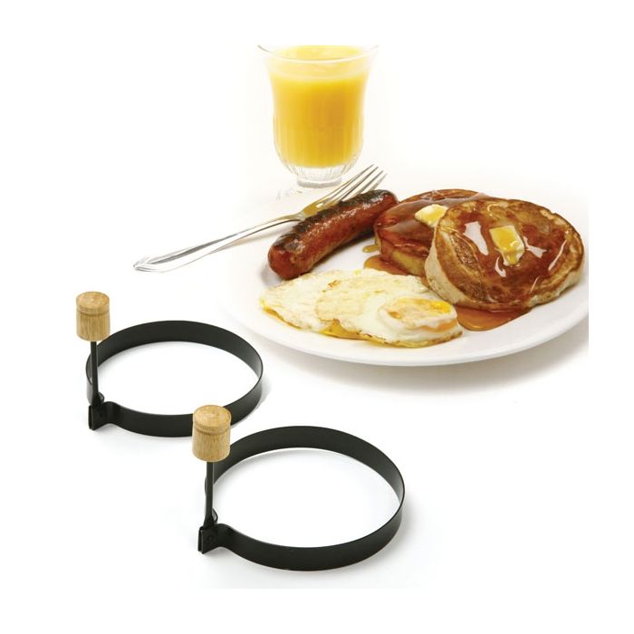 Norpro 4-Inch Nonstick Round Pancake and Egg Rings, Set of 2, Black