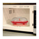 Norpro Silicone Microwave Double Egg Poacher with Lid, Red