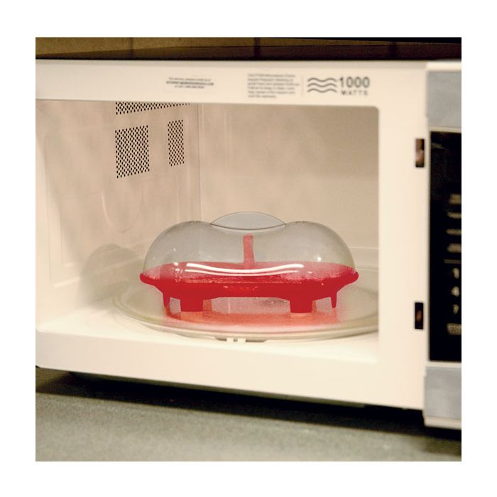 Norpro Silicone Microwave Double Egg Poacher with Lid, Red