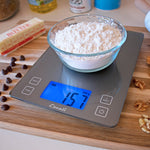 Escali Stela Solar USB Kitchen Scale with Backlight, 15 lb. Capacity, Grey