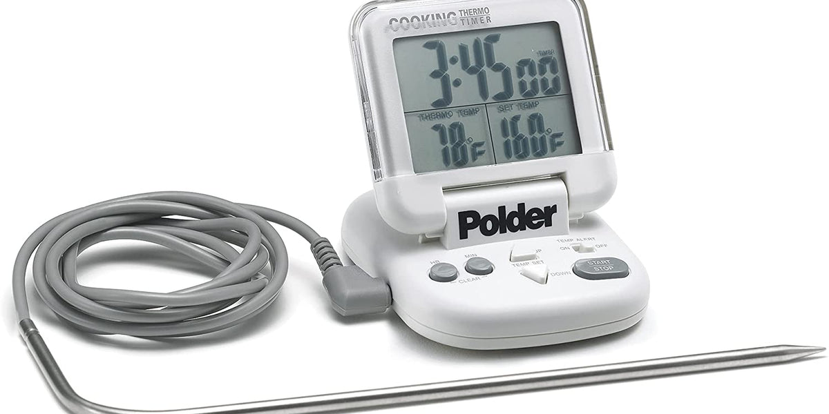 Polder Digital Touch Screen BBQ Meat Food Smoker Thermometer Probe