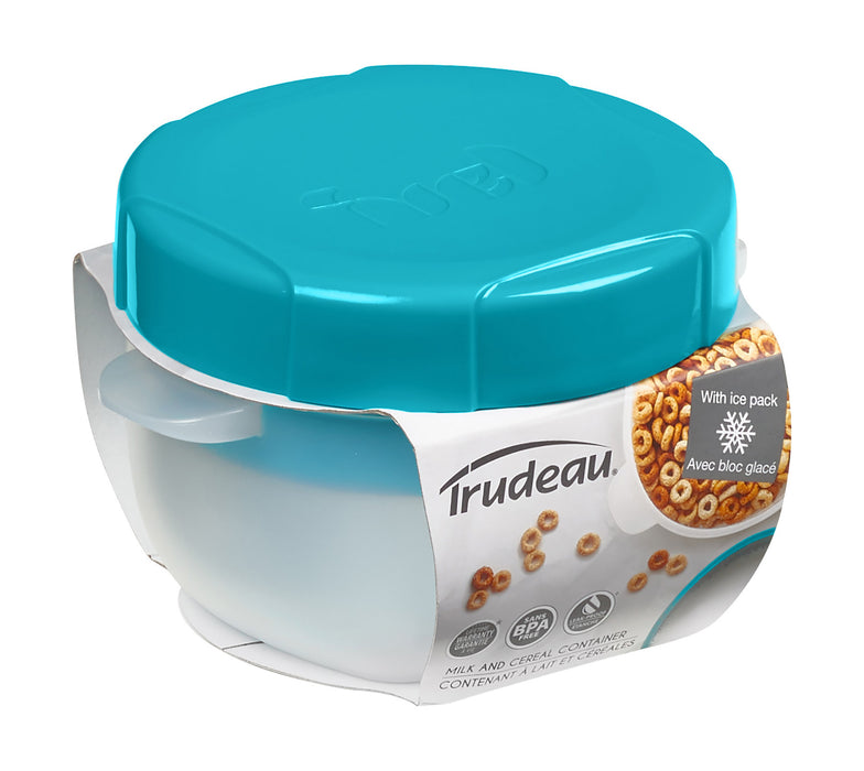 Trudeau Milk and Cereal Container, Tropical Blue