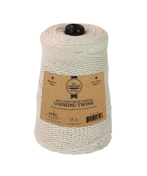 Mrs. Anderson's Baking Cooking Twine,  1-Pound Cone, All-Natural Cotton