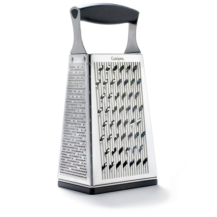 Cuisipro 4 Sided Box Grater - Grate Cheese, Vegetables, and Citrus Fruits with Ease